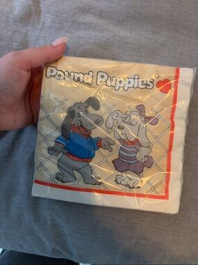Vintage Pound Puppies Luncheon Napkins 16 Pack Sealed 1986 Tonka Party Supplies